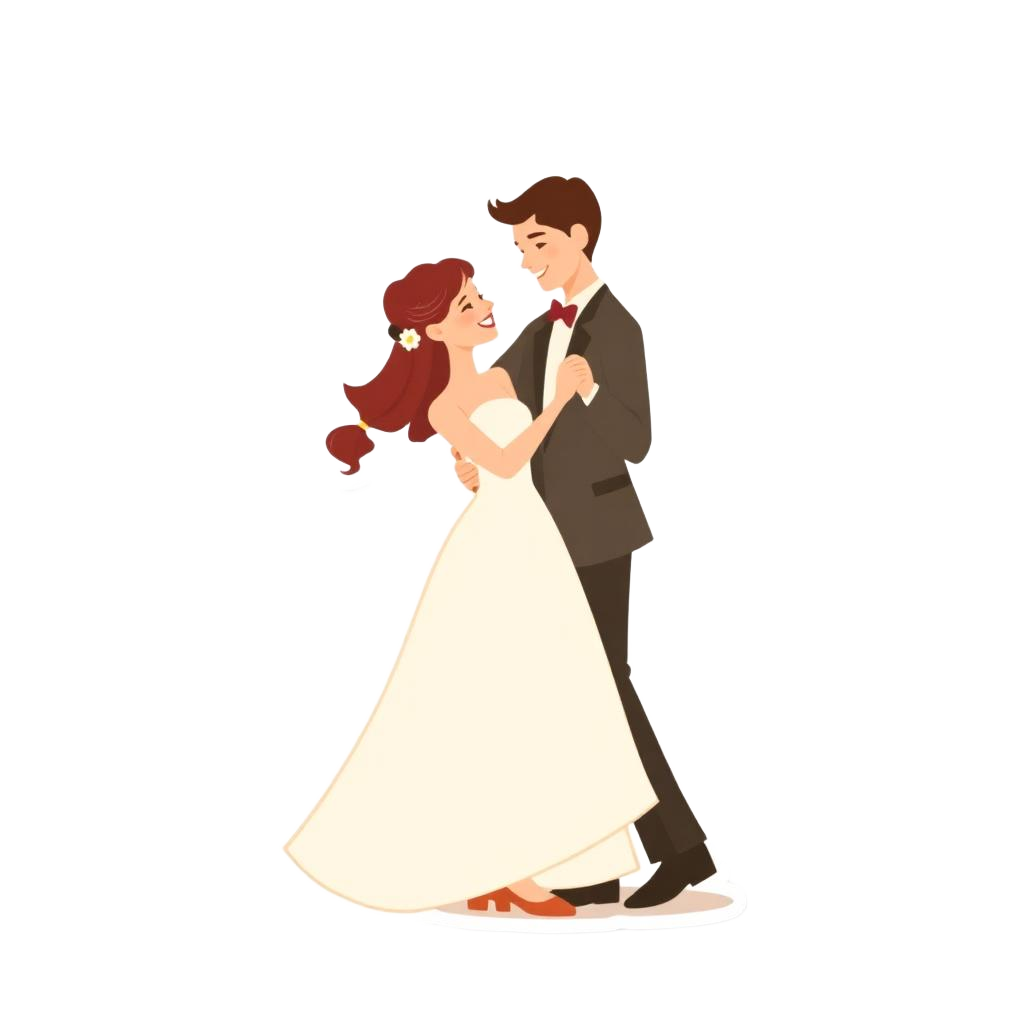 Sticker de novios bailando